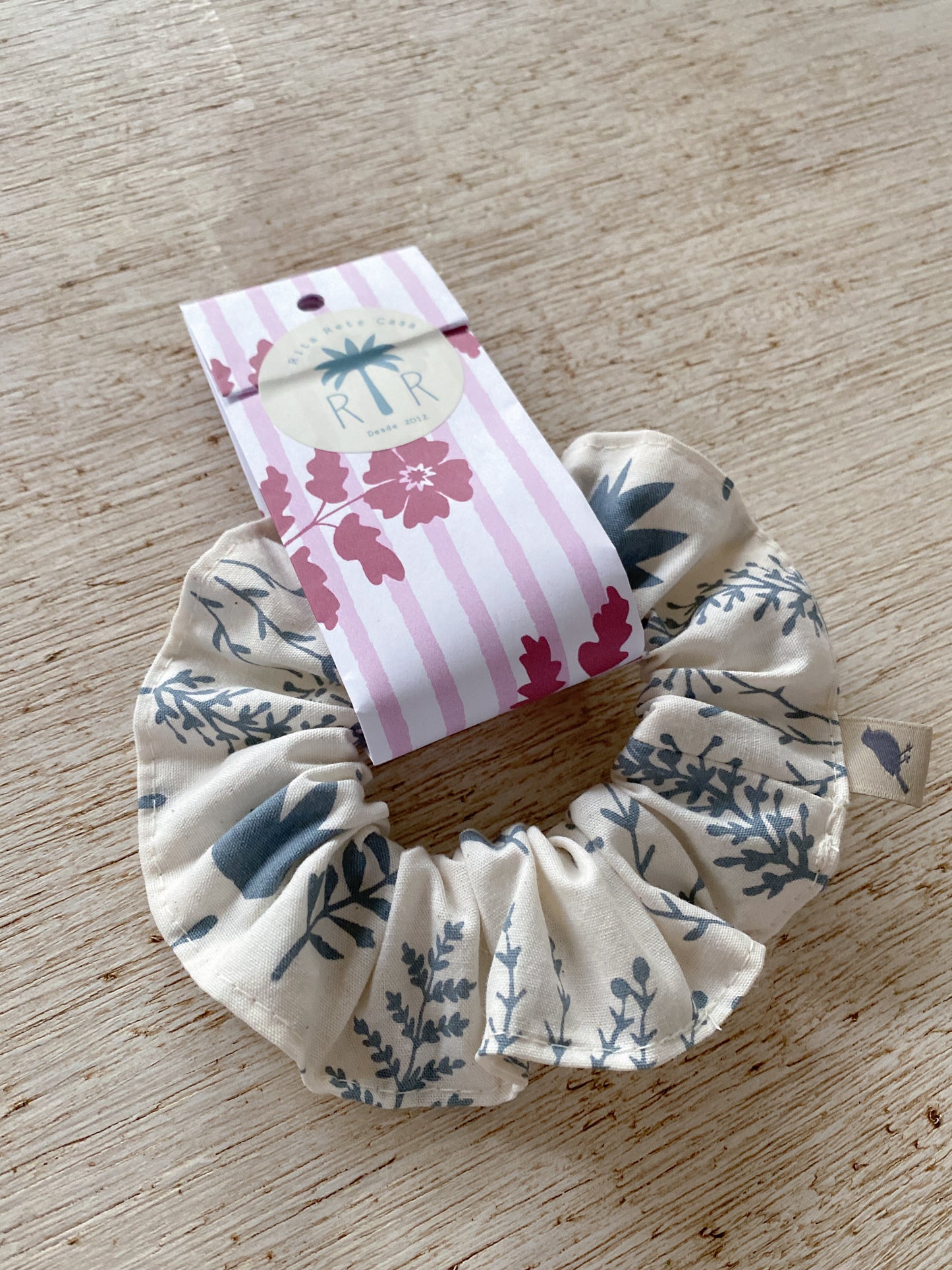 Scrunchie Herbário azul