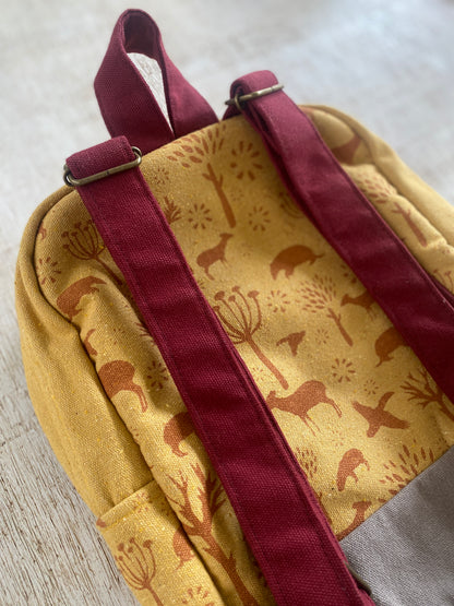 Mochila P Cerrado - Caramelo e Cinza