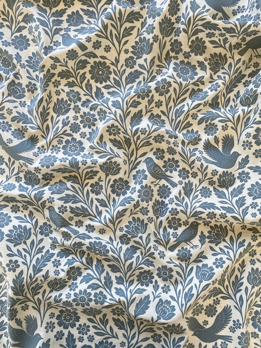 Toalha de mesa Canto de Primavera 6 lugares - Azul Profundo