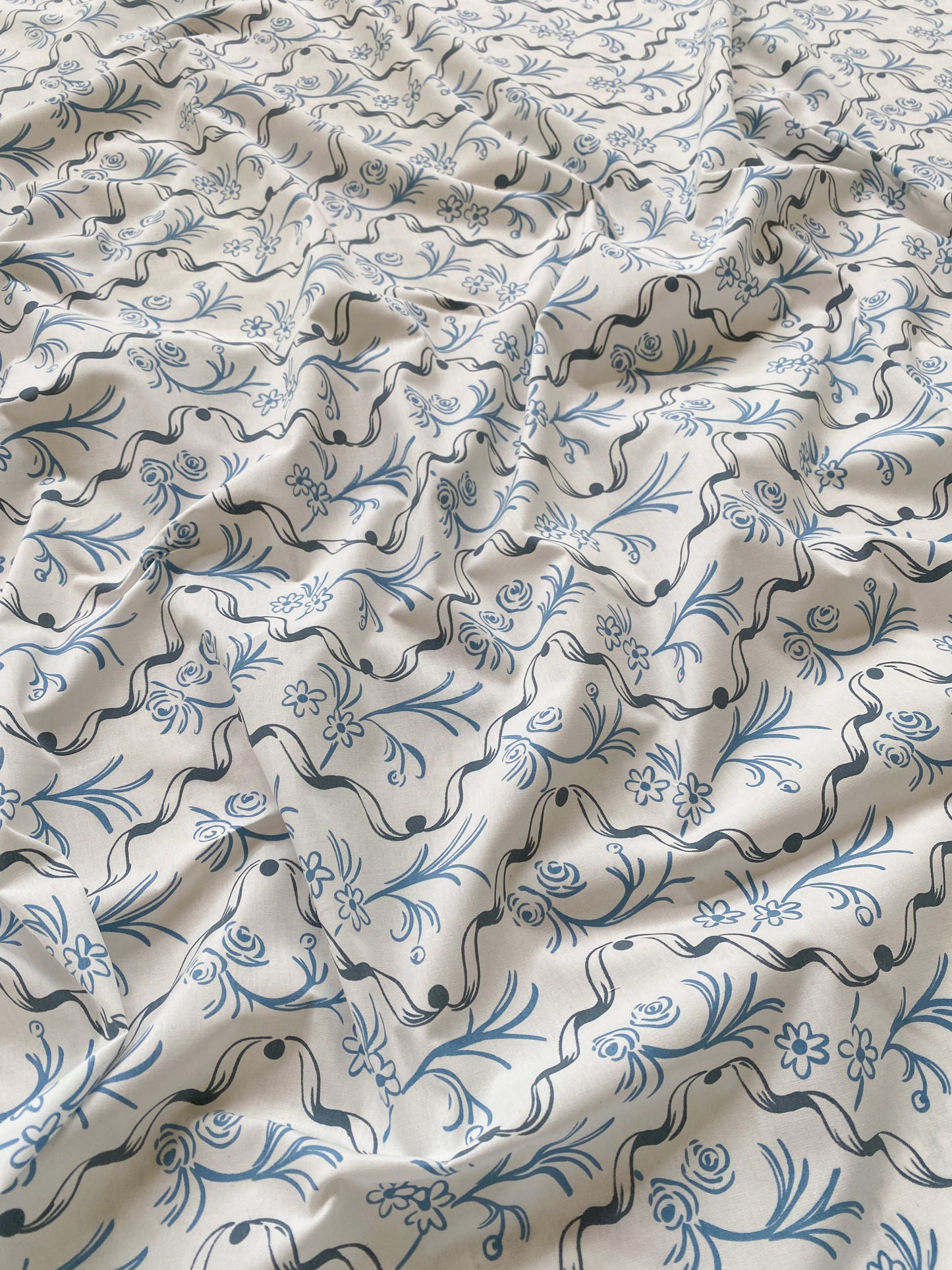 Tecido Afresco - Dois tons de azul