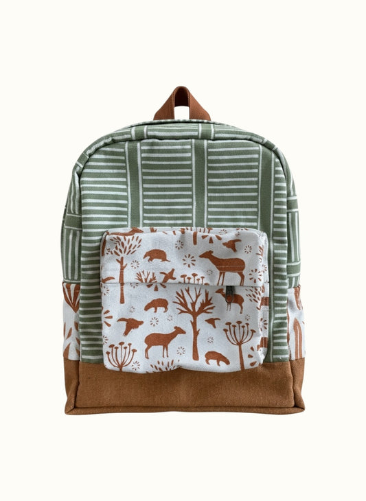 Mochila P Mix de estampas - Caramelo e Verde