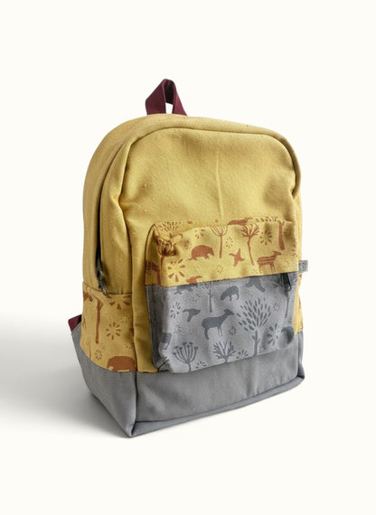 Mochila P Cerrado - Caramelo e Cinza