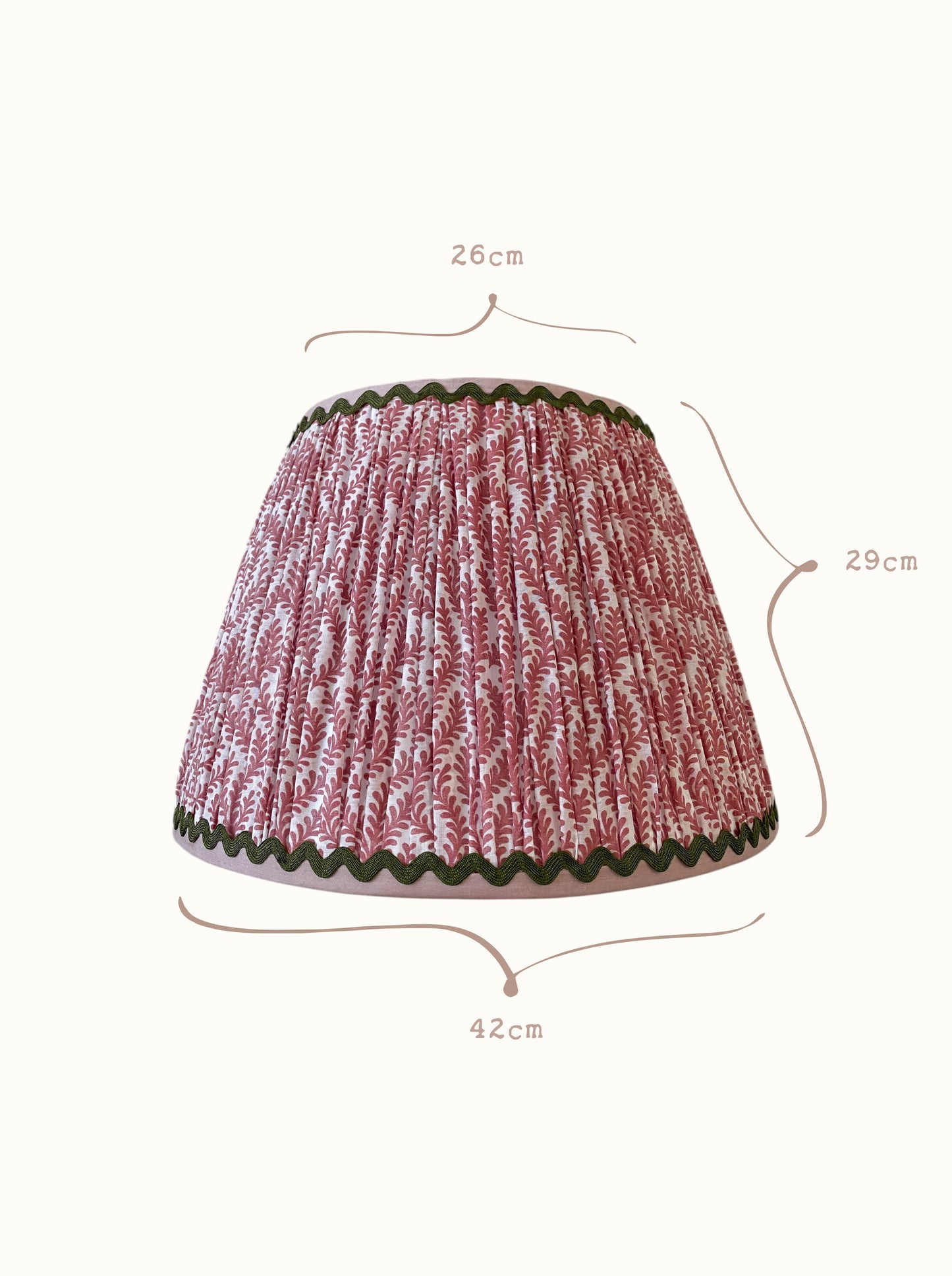Cúpula G franzida Raminhos - Vermelho Ferrugem com verde musgo